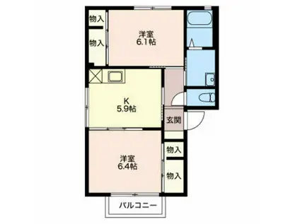 セブ97(2K/1階)の間取り写真