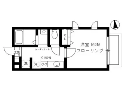カーサ碑文谷(1K/1階)の間取り写真