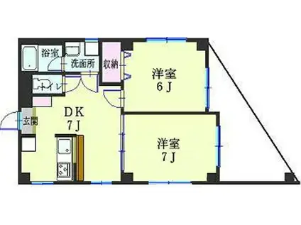 RAPIDE(2DK/7階)の間取り写真