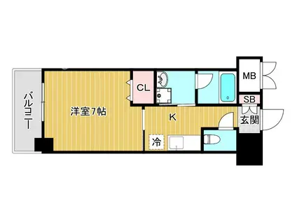 CASA・京橋(1K/8階)の間取り写真