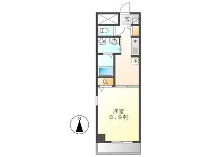 シティーコート翠雲(1K/3階)の間取り写真