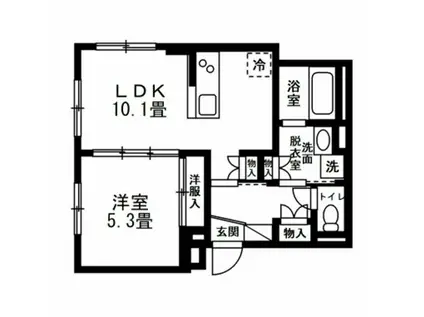 LE SERENO(1LDK/1階)の間取り写真