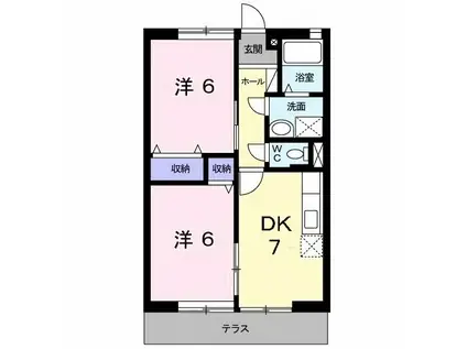 エクセレントA(2DK/1階)の間取り写真