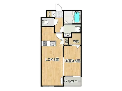 セントレジデンス七道(1LDK/2階)の間取り写真