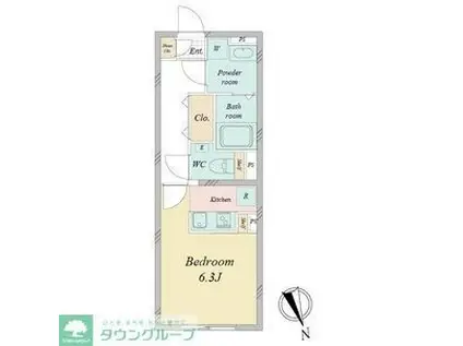 LUORE城西(ワンルーム/3階)の間取り写真