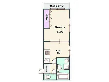 ベストプレイス大塚(1DK/2階)の間取り写真