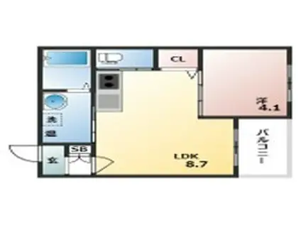 GRANDIR三津屋中(1LDK/3階)の間取り写真