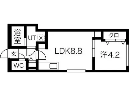 ASTER TOYOHIRA(1LDK/2階)の間取り写真