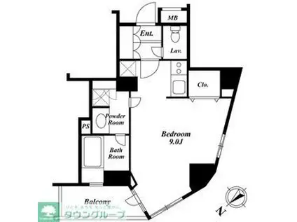 セントラルクリブ六本木(ワンルーム/12階)の間取り写真