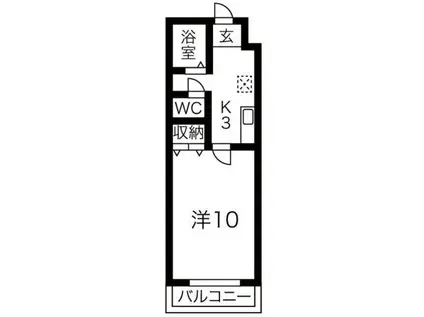 PALETTE-T2(1K/1階)の間取り写真