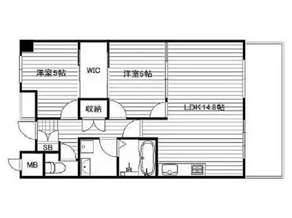 GREEN HILL(2LDK/3階)の間取り写真