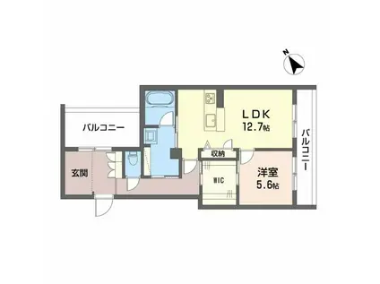 SHAMAISON グランフィリア(1LDK/3階)の間取り写真