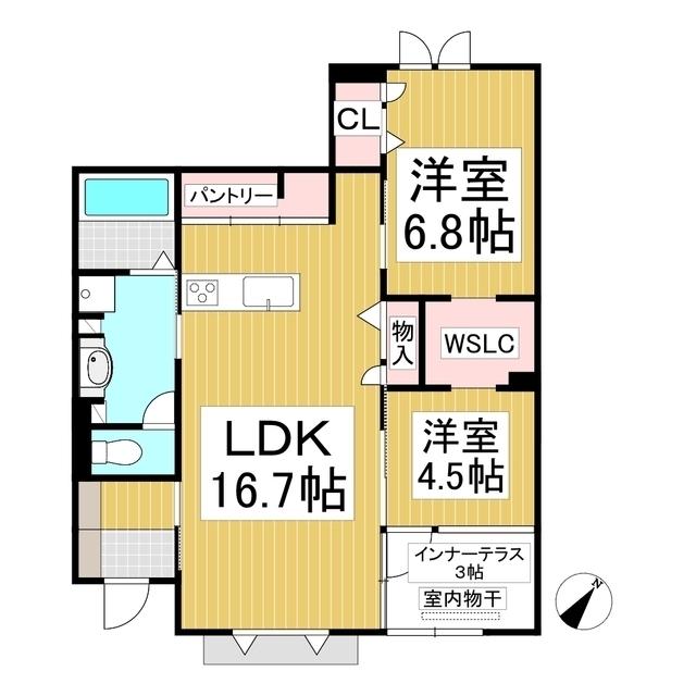 グランソラナ軽井沢(2LDK/1階)の間取り写真