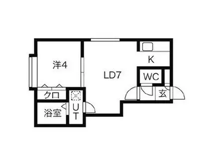 DOUZIEME(1LDK/3階)の間取り写真