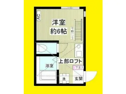 G・Aヒルズ弥生台(ワンルーム/2階)の間取り写真