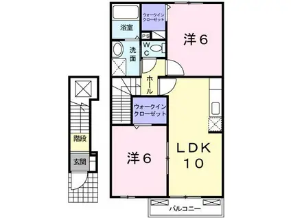 ベル・ファミーユ(2LDK/2階)の間取り写真