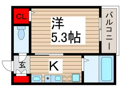 MELDIA南行徳(1K/1階)の間取り写真