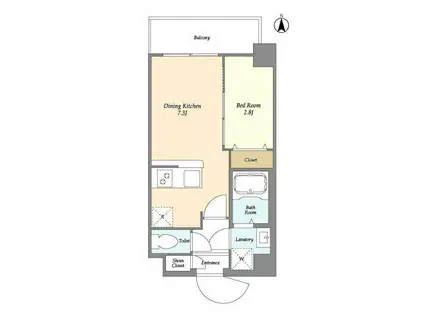 ドゥーエ青砥(1DK/5階)の間取り写真