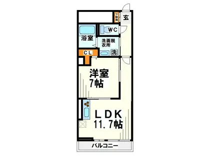 SANTE SAKAE(1LDK/4階)の間取り写真