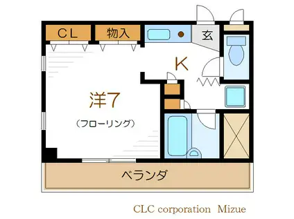 LAND瑞江(1K/2階)の間取り写真