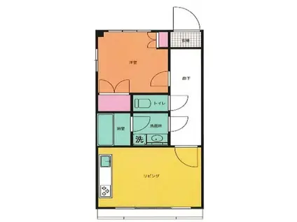 MYビーゼ(1LDK/4階)の間取り写真
