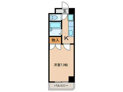 ウエスト COAST(1K/2階)の間取り写真