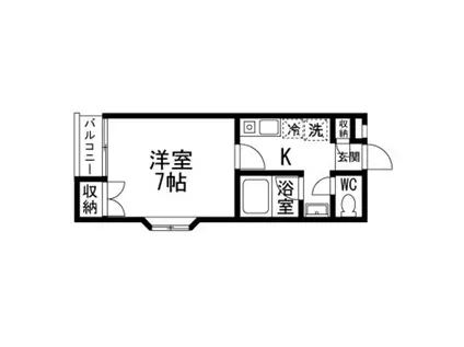Mヒルズ小田原(1K/1階)の間取り写真