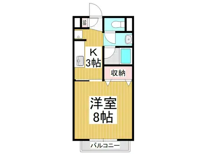 サープラスワン幸(1K/2階)の間取り写真