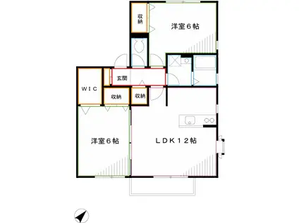 ヴァムブーク品川 II(2LDK/2階)の間取り写真