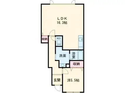 ルラーシェ名寄(1LDK/1階)の間取り写真