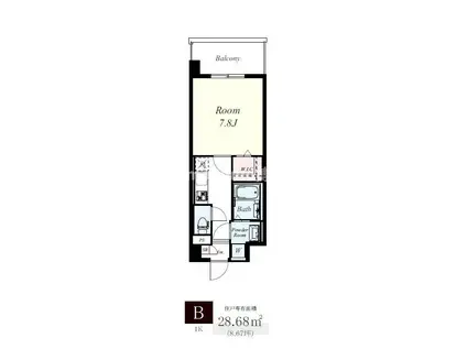 フランディオール桜並木(1K/6階)の間取り写真