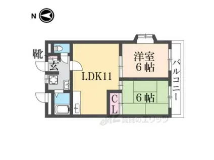 AMITY桜井(2LDK/4階)の間取り写真