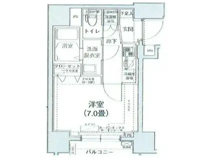 アイル文京白山(1K/2階)の間取り写真
