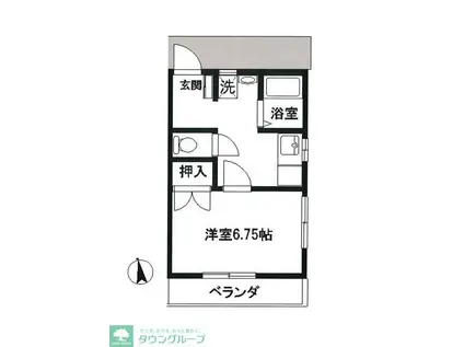 コーポ黒沢東(1K/2階)の間取り写真