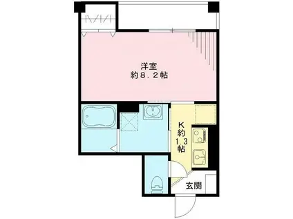 イーグレットコート(1K/1階)の間取り写真