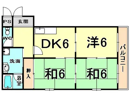 メゾン・ド・ファミーユ(3DK/3階)の間取り写真