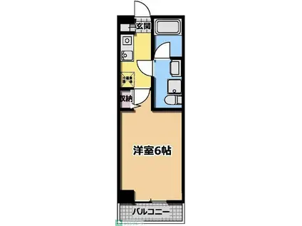 ラ・ヴィスタ西新宿(1K/3階)の間取り写真