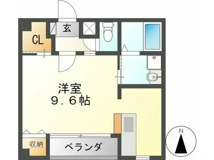 エスタシオン(ワンルーム/3階)の間取り写真