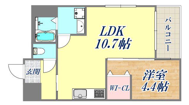 MOVE尼崎開明町(1LDK/3階)の間取り写真