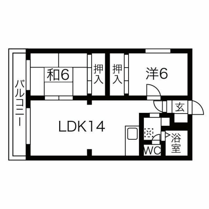 エルシー発寒(2LDK/2階)の間取り写真
