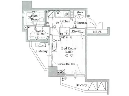 レガロ中野坂上(1K/2階)の間取り写真