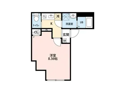 GRADUS高根公団II(1K/1階)の間取り写真