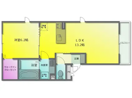 ルミエール(1LDK/3階)の間取り写真