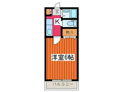 西が丘メゾンエム(1K/2階)の間取り写真