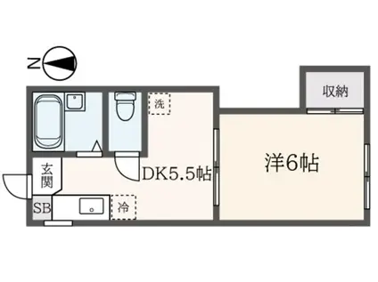 メゾン入江(1DK/2階)の間取り写真