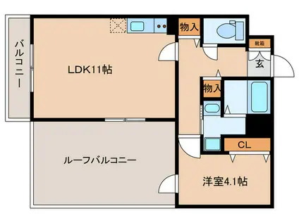 RIFF石橋阪大前(1LDK/4階)の間取り写真