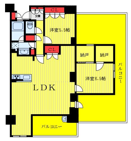 エム・ブランド田端(2LDK/6階)の間取り写真
