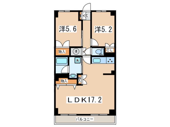 相模大野マンション(2LDK/4階)の間取り写真