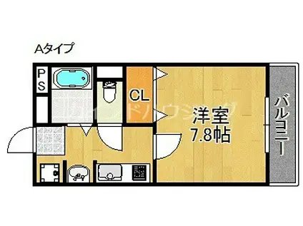 ラヴィーナ壱番館(1K/1階)の間取り写真