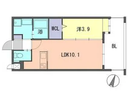 ラフィーネ井尻(1LDK/5階)の間取り写真